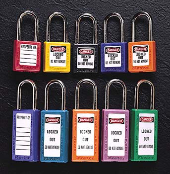 Master Lock® Colored Xenoy Safety Padlocks, 1 ½” Shackle