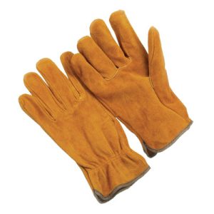 Russet Split Cowhide Drivers Gloves/Sold by the dozen.