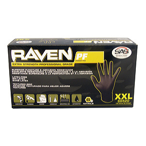 RAVEN POWDER-FREE NITRILE GLOVES-100/box